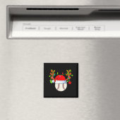 Honkbalkerst rendier kerstman hoed Kerstmis Magneet (Insitu (Vaatwasser))