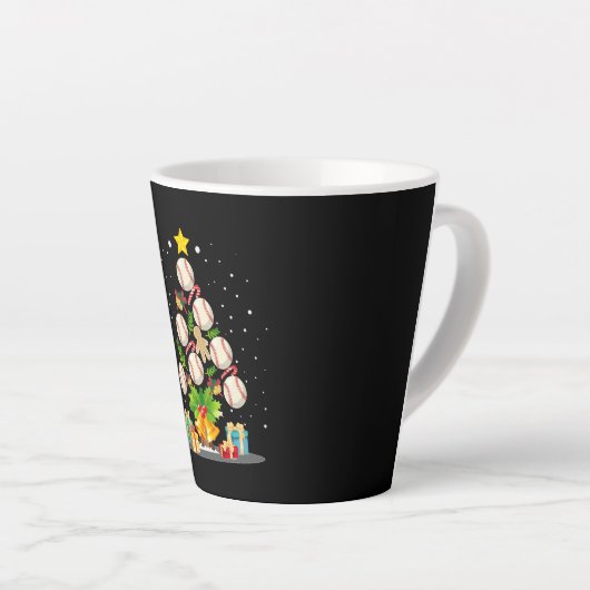 honkbalkerstboom latte mok (Rechterhoek)