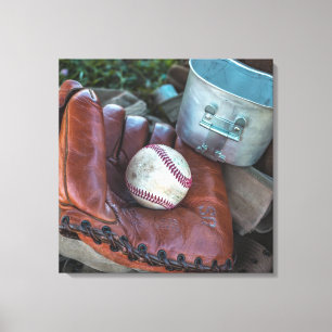 honkbalkit en bal honkbal handschoen amer canvas afdruk