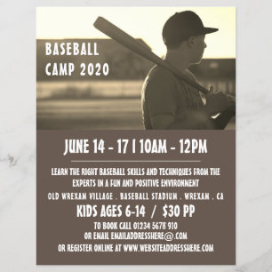 Honkbalklassieker, reclame voor honkbal kamp flyer