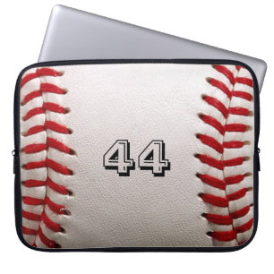 Honkbalknop met aanpasbaar nummer laptop sleeve