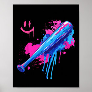 Honkbalknuppel met Sprinkles Drip voor Heren Jonge Poster
