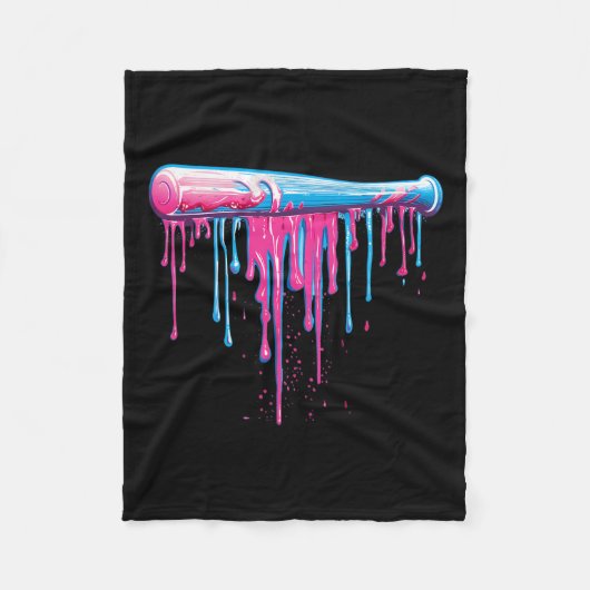 Honkbalknuppel met Sprinkles Drip voor Mannen Jong Fleece Deken (Voorkant)