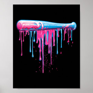 Honkbalknuppel met Sprinkles Drip voor Mannen Jong Poster