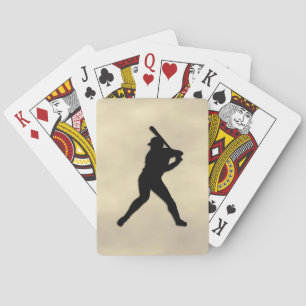 Honkbalkspeler aan slag pokerkaarten