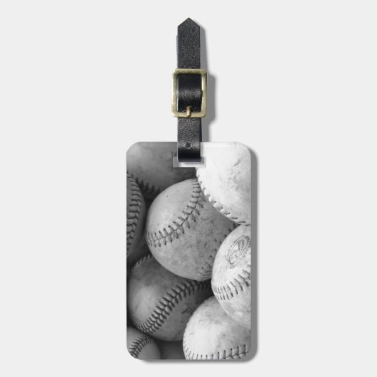 honkballen in zwart-wit bagagelabel (Voorkant verticaal)