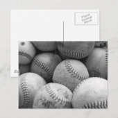 honkballen in zwart-wit briefkaart (Voorkant / Achterkant)