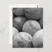 honkballen in zwart-wit briefkaart (Voorkant / Achterkant)