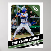 Honkballer cadeau in wit groen poster (Voorkant)