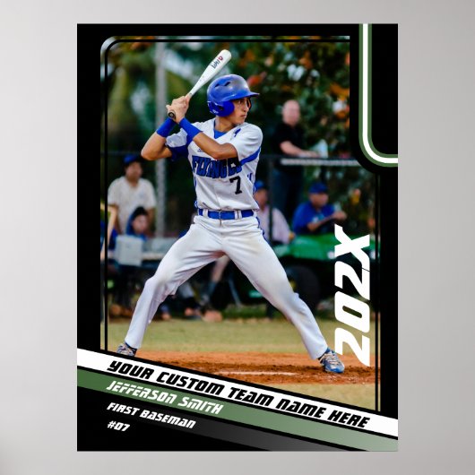 Honkballer Custom Gift in Groen Poster (Voorkant)