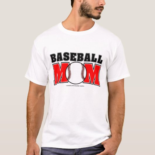 Honkbalmoeder Basic T-shirt (Voorkant)