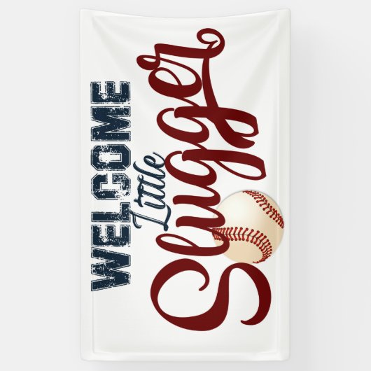 Honkbalparty, honkbal, Baby shower, Baby shower Spandoek (Verticaal)