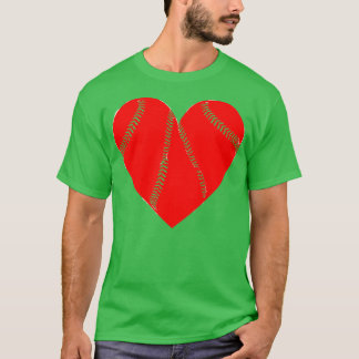 honkbalrood hart t-shirt