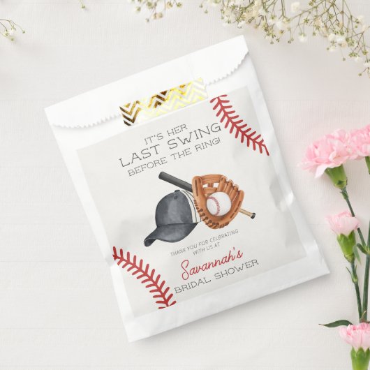 Honkbals laatste swing voor de ring Bruids douche Bedankzakje (Gezegeld)