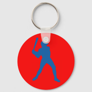 honkbalsilhouet sleutelhanger