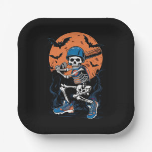 Honkbalskelet Halloween Honkbal Halloween Papieren Bordje