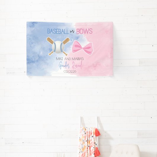 Honkbalslag of boog onthulling geslacht spandoek (Insitu)