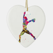 Honkbalsoftbal Pitcher Keramisch Ornament (Rechts)