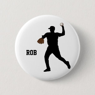 honkbalspeler badge ronde button 5,7 cm