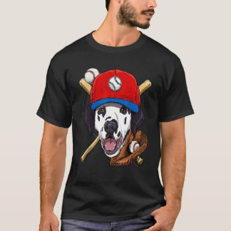 Honkbalspeler coach Dalmatische hond werper kat T-shirt