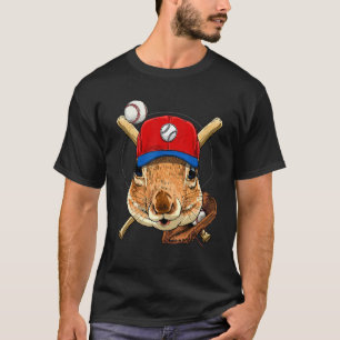 Honkbalspeler Eekhoorn Werper Vanger Honkbal  T-shirt