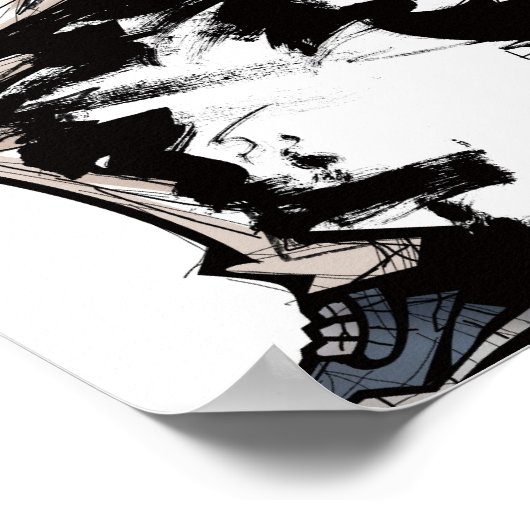 Honkbalspeler met knuppel, zijdelings uitzicht poster (Hoek)