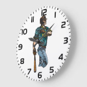  honkbalspeler retro sportkunstwerk grote klok (Hoek)