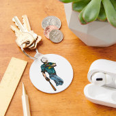  honkbalspeler retro sportkunstwerk sleutelhanger