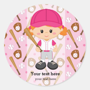 honkbalspeler ronde sticker