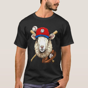 Honkbalspeler Schaap Lam Werper Vanger Honkbal T-shirt