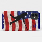 Honkbalspeler Sportbalspel Amerikaanse vlag Case-Mate iPhone Case (Achterkant (horizontaal))