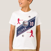 Honkbalspeler Thema Verjaardagsfeest T-shirt (Voorkant)