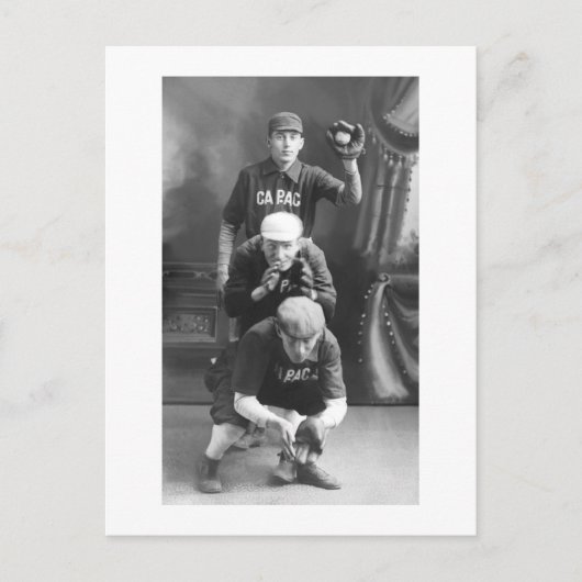 honkbalspelers begin jaren 1900 briefkaart (Voorkant)