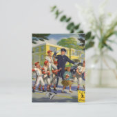  honkbalspelers en politie Crossing Guard Kaart (Staand voorkant)