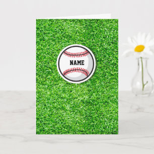 Honkbalsporter NAAM Bal Groen Gras Kaart