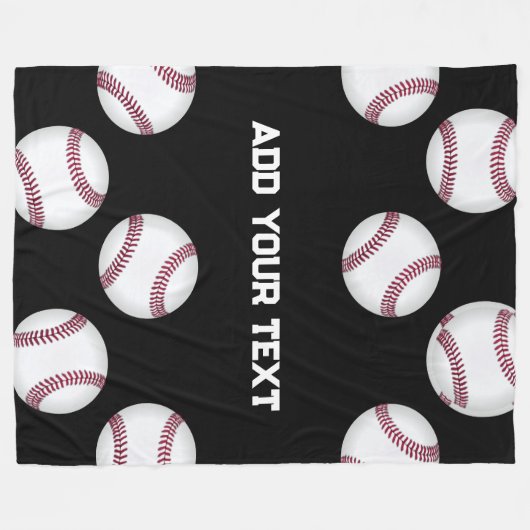 honkbalsportliefhebbers voegen jouw naam of tekst fleece deken (Voorkant (Horizontaal))