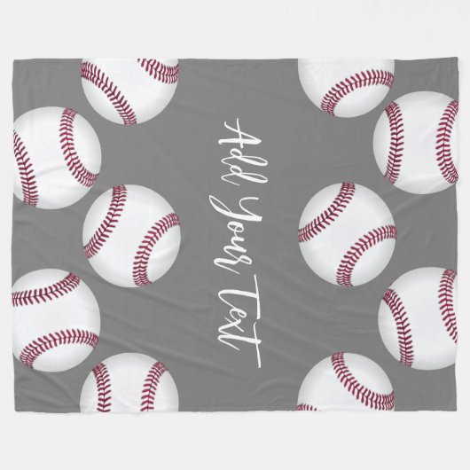 honkbalsportliefhebbers voegen jouw naam of tekstg fleece deken (Voorkant (Horizontaal))