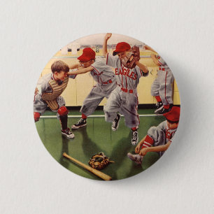 Honkbalsportteam, jongens ravotten ronde button 5,7 cm