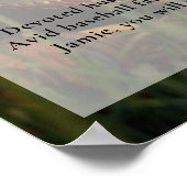 Honkbalsupporter Speler Leven Viering Foto Begrafe Poster (Hoek)