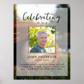 Honkbalsupporter Speler Leven Viering Foto Begrafe Poster (Voorkant)