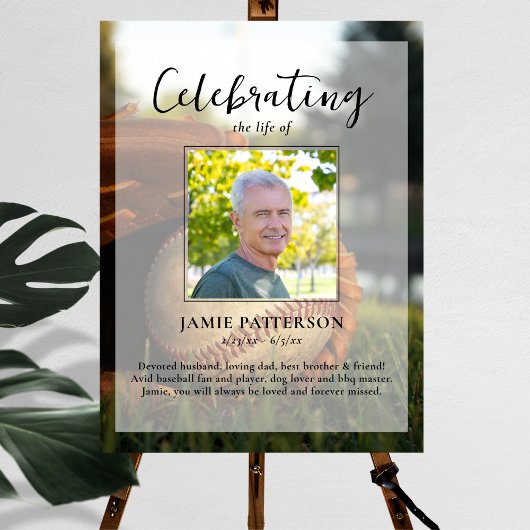 Honkbalsupporter Speler Leven Viering Foto Begrafe Poster