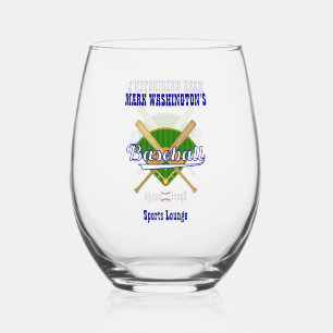 Honkbalteamspeler Sports Lounge Drinkware Wijnglas Zonder Voet
