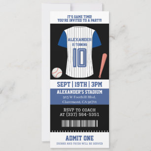 Honkbaltrui Ticket Verjaardagsfeestje Kaart