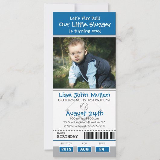 honkbalverjaardagskaart kaart (Voorkant)