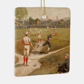  honkbalwedstrijd kerst 1800 keramisch ornament (Rechts)