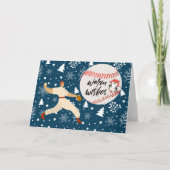 Honkerd Merry Kerstmis met Speler en bal Kaart (Voorkant)