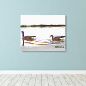 Honkers - Canada Gese Canvas Afdruk (Insitu (Houten vloer))
