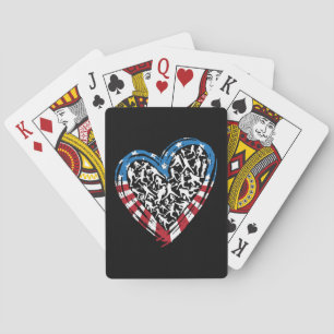 Honkeybal Softbal - Amerikaanse vlag hart Pokerkaarten