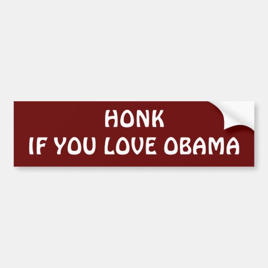 HONKIF JE HOUDT VAN OBAMA BUMPERSTICKER (Voorkant)
