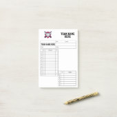 Honksbalopstellingenkaarten Post-it® Notes (Op bureau)